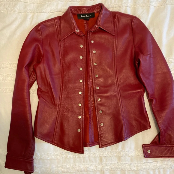Comme Toujours Red Leather Jacket - Picture 1 of 10